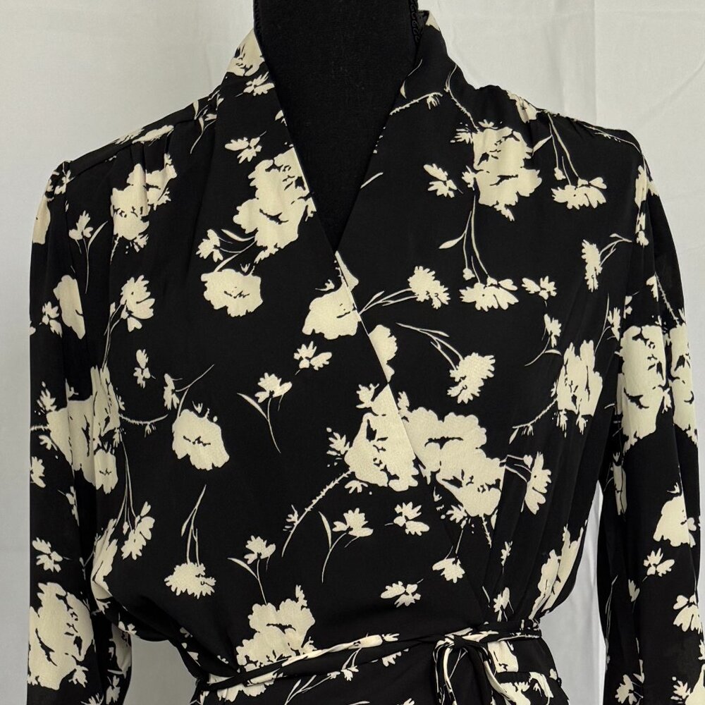 Aakaa Floral Print Long Sleeve Extra Long Wrap Maxi Dress Small - 0302 - Picture 2 of 6